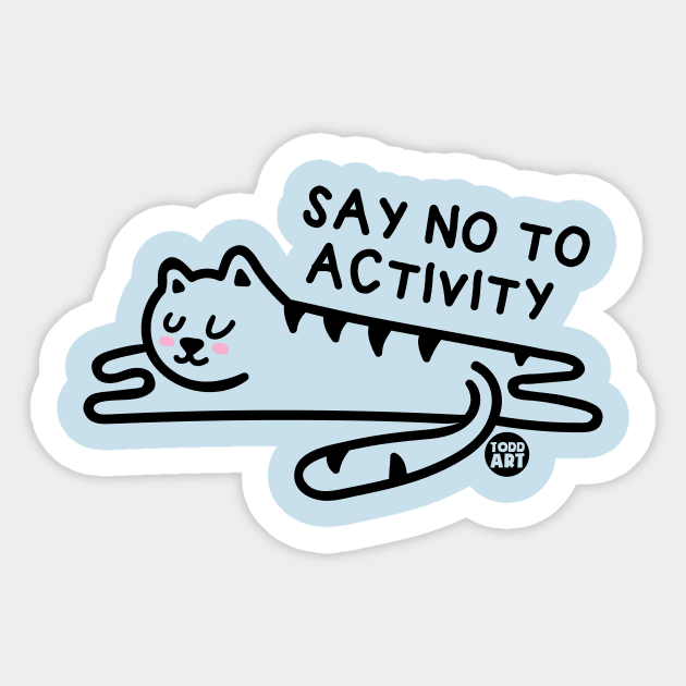 NO ACTIVITY CAT Sticker by toddgoldmanart